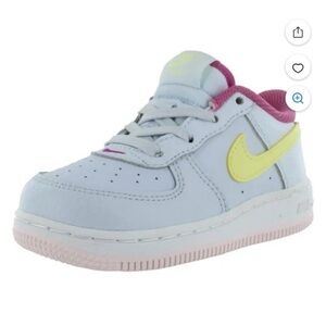 Nike Force 1 Infant/Toddler Shoes Size 8, Color: Football Grey/Citron Tint